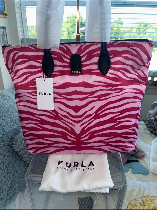 Furla Handbags - Furla NWT Pink and Light Pink Zebra Print Calipso Tote